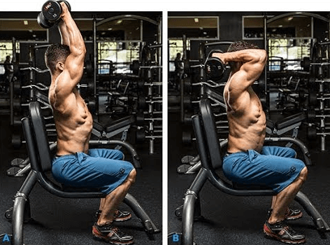 The one most common mistake beginners make when doing the seated tricep press is flaring the elbows during the move