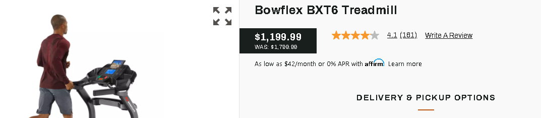 Bowflex BXT6 pricing