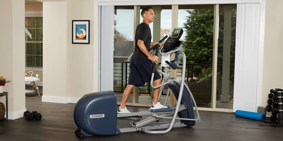 An elliptical bike makes for a quiet and space-saving home cardio equipment