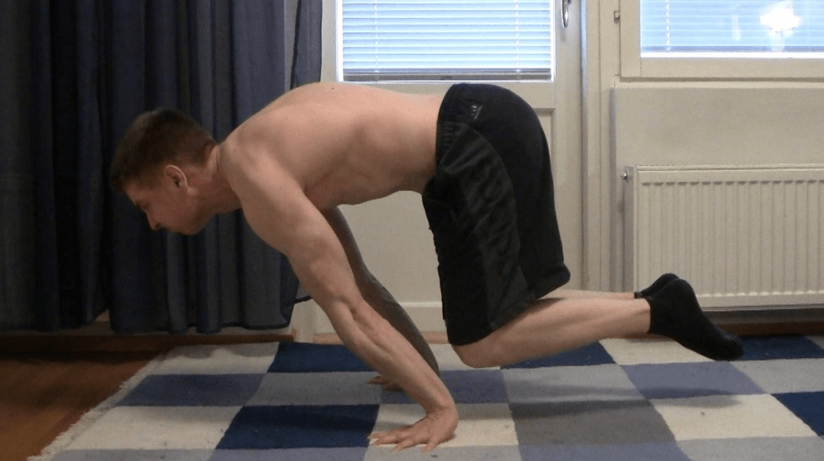 Start from the tucked position and stretch out to straddle planche