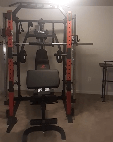 This Marcy Smith Machine Cage allows you do sumo deadlifts easily