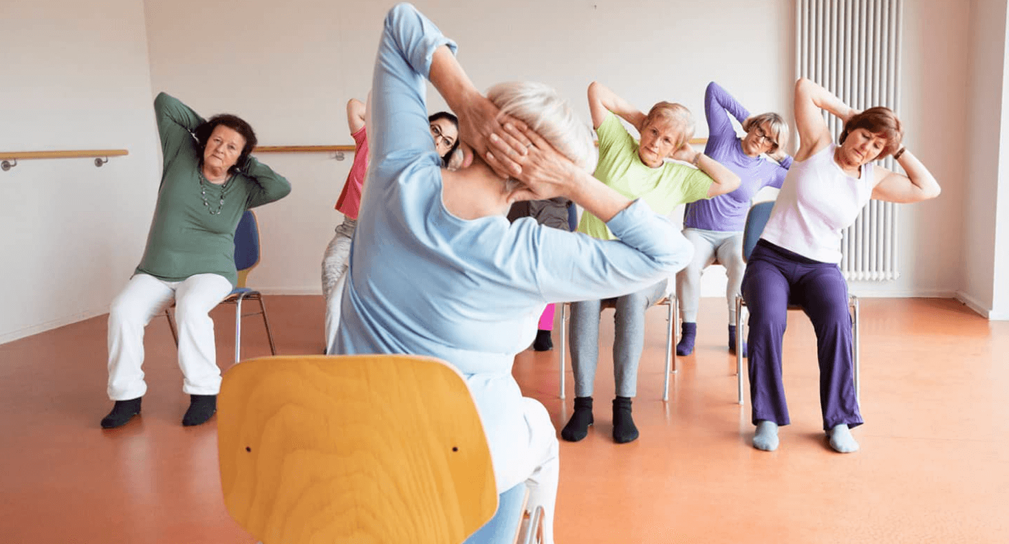 By doing chair yoga, seniors can get healthy benefits