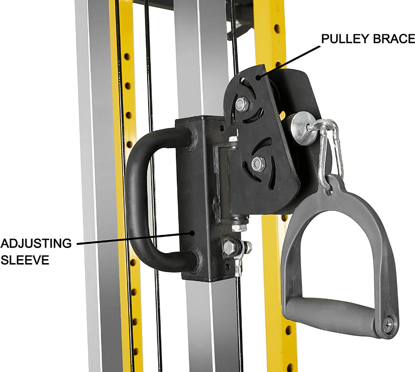 Hulkfit cable crossover allows to change angles to perform different exercises